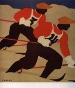 Johannes Troyer (1902-1969), Österreich: Skiläufer, 1932.
Farbige Zeichung, Aus: »Der Winter«, Heft 13,1932/33