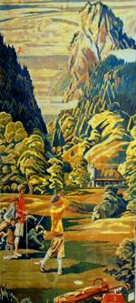 Max Clarenbach, Entwurf für einen Gobelin im Speisesaal des Ozeanriesen "Bremen", 1928, (c) Clarenbach